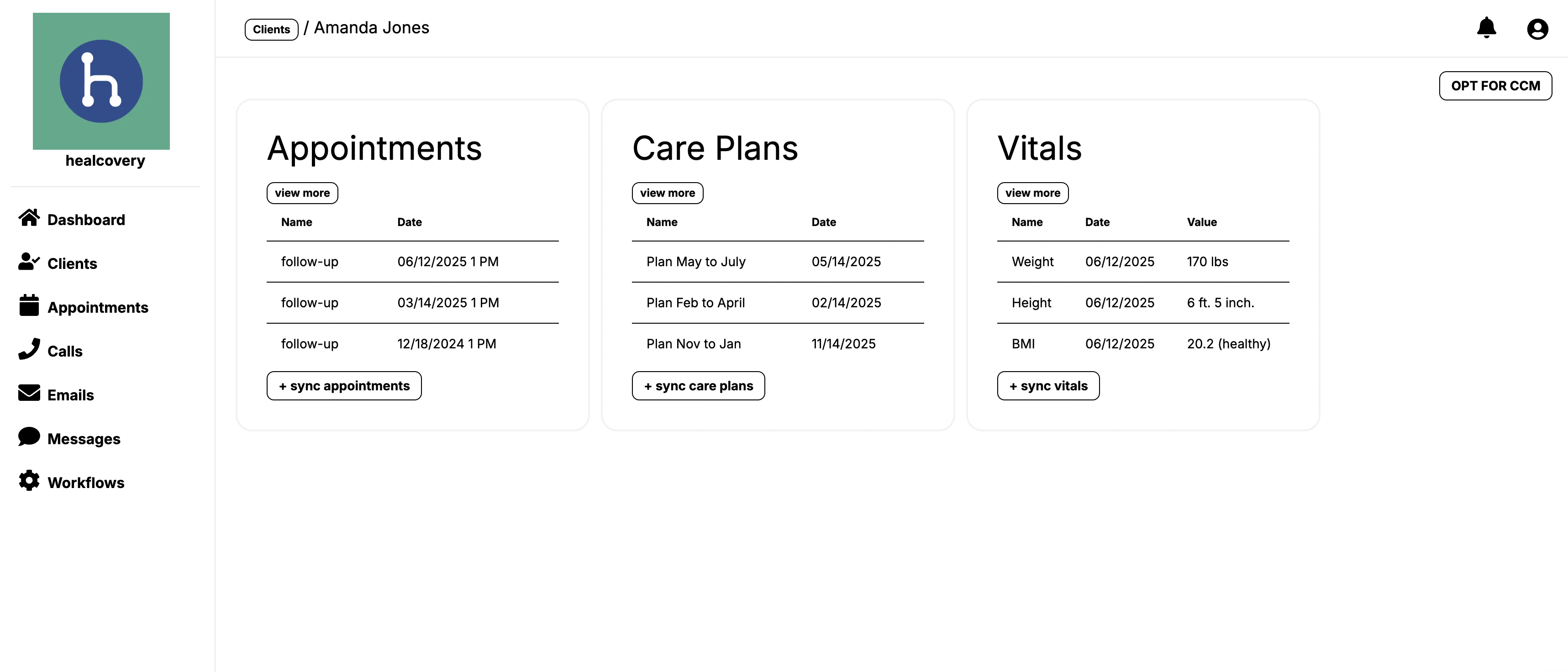 Client's Dashboard